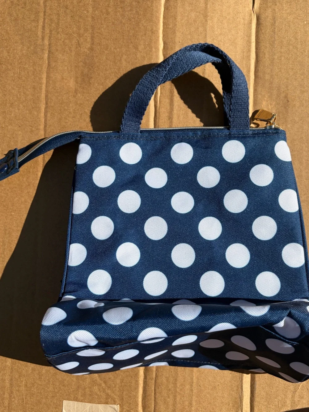 kate spade Navy and White Polka Dot lunch Tote
